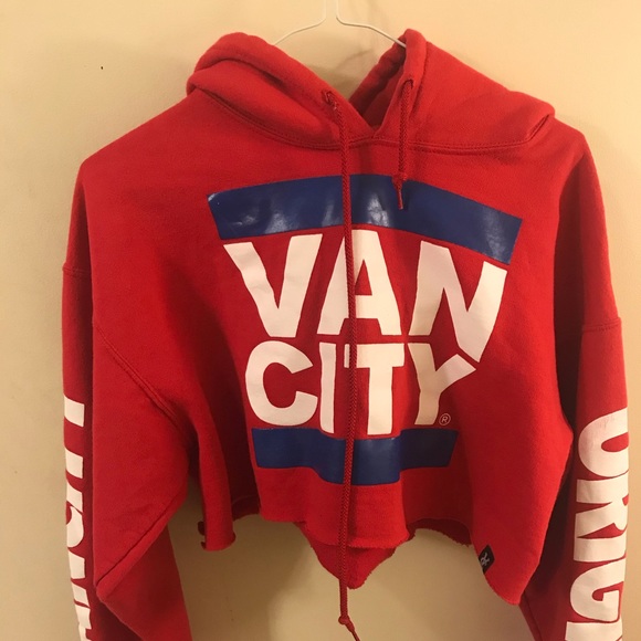 Red Cropped Vancity Hoodie